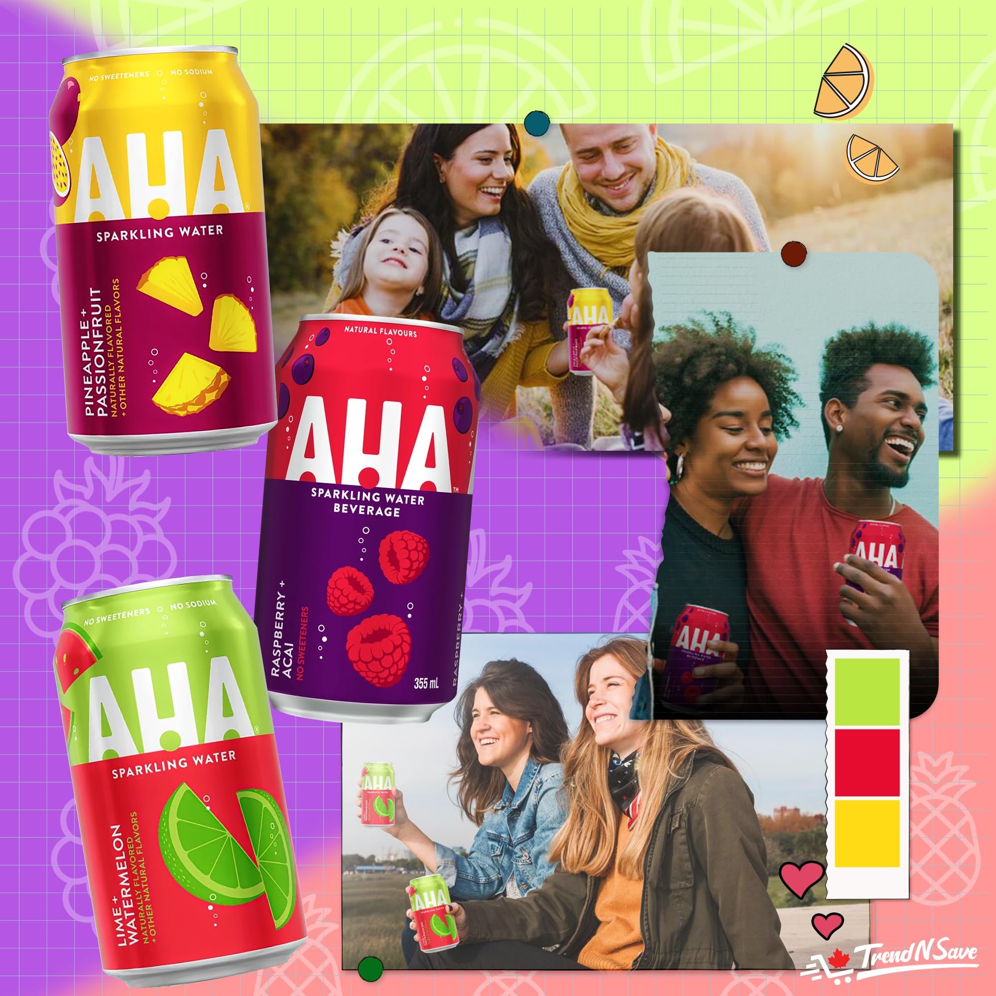 Amazon.com: TRENDNSAVE AHA Sparkling Water - Calorie Free